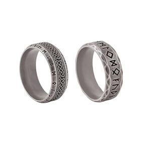 norse code collection | stainless steel band ring combo rings set for men and boys | silver colour | anniversary birthday gifts